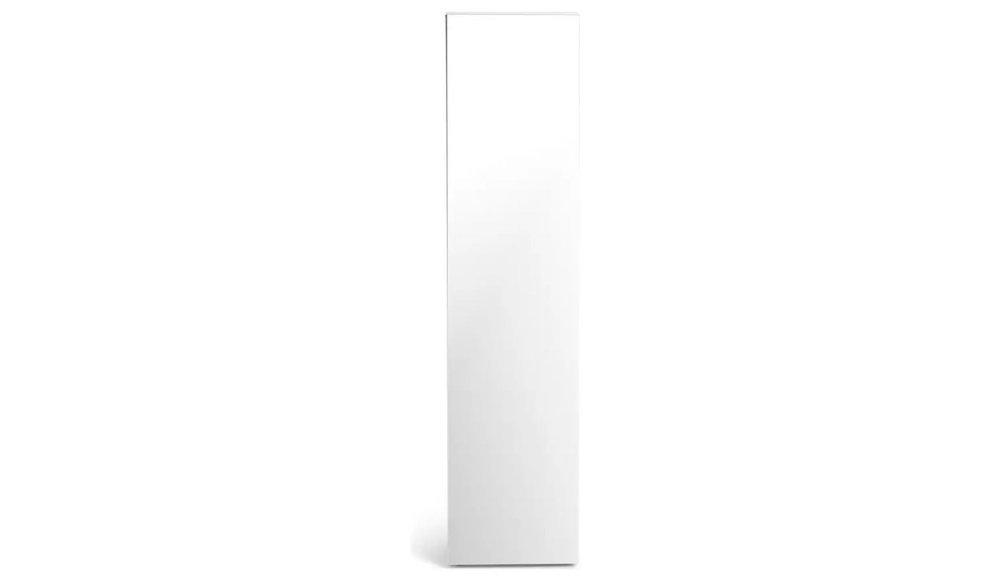 Atlas 1 Door Mirrored Tall Wardrobe - White